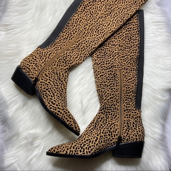 New 1 STATE Sage Leopard Print Over the Knee Boot - Picture 4 of 8